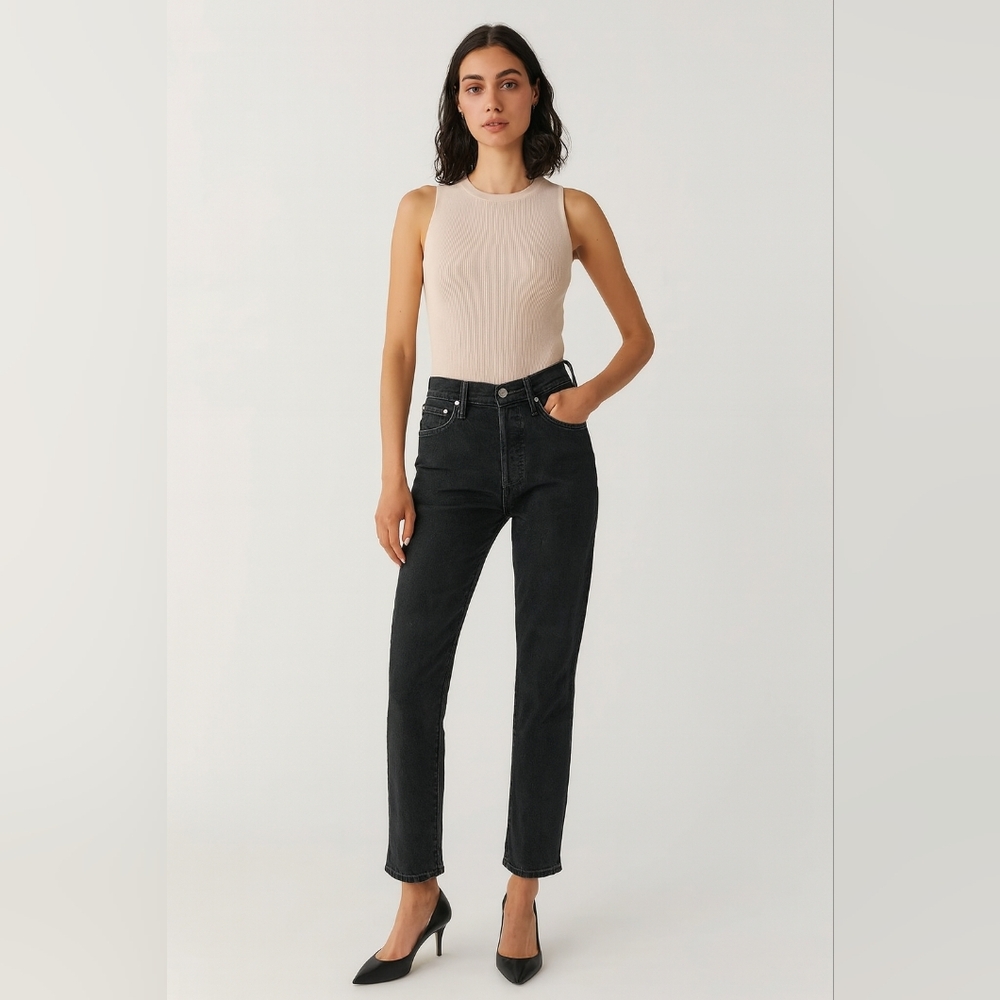 Club Monaco Black Cropped Ankle Jeans Size 28 | Mid Rise Slim Fit Denim Jeans